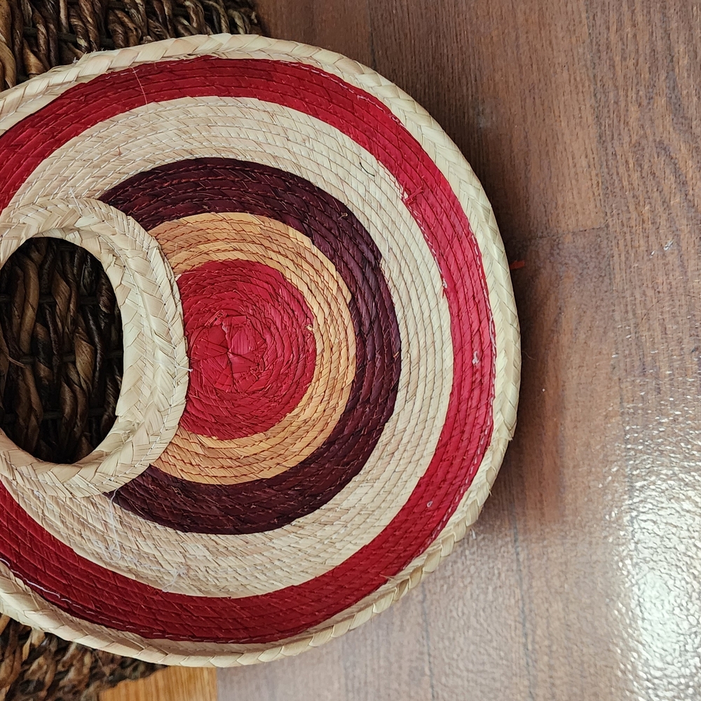 Colorful Woven Circular Handbag